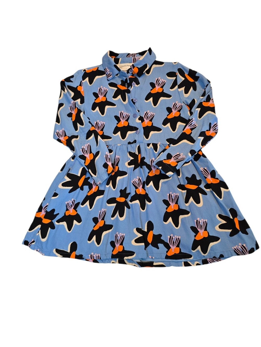 Compania Fantastica Mini Blue Floral Print Button-Up Dress